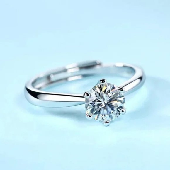 Certified 5ct. t.w. Diamond Moissanite Round Solitaire Engagement Ring NEW - Picture 10 of 14